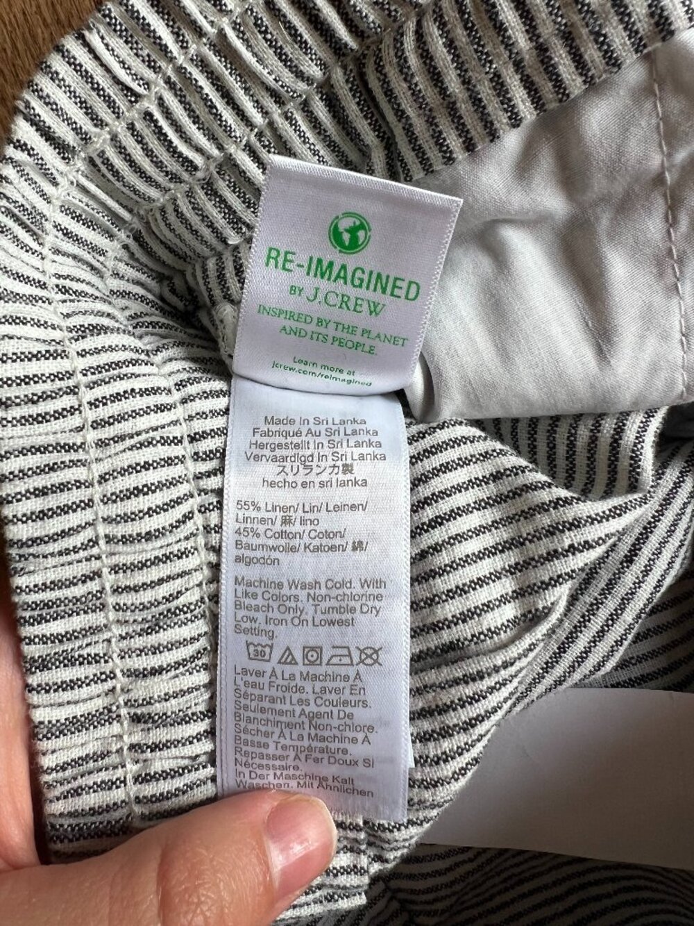 J Crew Striped Linen-Cotton Drawstring Pant - Picture 6 of 8